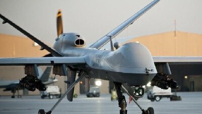 MQ-9B Predator drones. MQ-9B Predator drones.