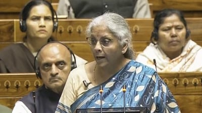 Union finance minister Nirmala Sitharaman presents the Interim Budget 2024 in the Lok Sabha on Thursday. (PTI) (HT_PRINT) Union finance minister Nirmala Sitharaman presents the Interim Budget 2024 in the Lok Sabha on Thursday. (PTI) (HT_PRINT)