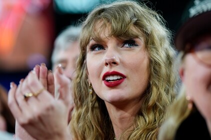 Taylor Swift on the field after an AFC Championship NFL football game on Sunday, Jan. 28, 2024 (AP) Taylor Swift on the field after an AFC Championship NFL football game on Sunday, Jan. 28, 2024 (AP)