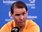Rafael Nadal speaks during a press conference.
