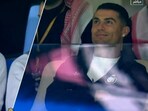 Lionel Messi (L) looks worried as Inter Miami concede three goals within the opening 12 minutes against Al Nassr; Cristiano Ronaldo reacts Lionel Messi (L) looks worried as Inter Miami concede three goals within the opening 12 minutes against Al Nassr; Cristiano Ronaldo reacts
