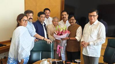 Shiv Sena (UBT) leader Sanjay Raut with Dr B R Ambedkar’s grandson and Vanchit Bahujan Aghadi (VBA) chief Prakash Ambedkar and others during Maharashtra Development Alliance meeting, in Mumbai. (PTI) Shiv Sena (UBT) leader Sanjay Raut with Dr B R Ambedkar’s grandson and Vanchit Bahujan Aghadi (VBA) chief Prakash Ambedkar and others during Maharashtra Development Alliance meeting, in Mumbai. (PTI)