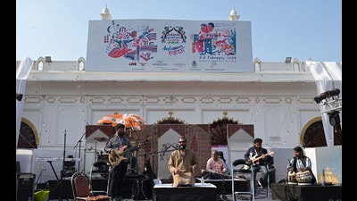 A performance underway on the first day of the five-day festival (HT Photo) A performance underway on the first day of the five-day festival (HT Photo)