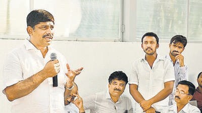 Asserting his commitment to being an Indian citizen, Congress MP DK Suresh told reporters that he intended to highlight the perceived disparity in fund allocation by the Bharatiya Janata Party-led central government, particularly towards southern states (HT Photo) Asserting his commitment to being an Indian citizen, Congress MP DK Suresh told reporters that he intended to highlight the perceived disparity in fund allocation by the Bharatiya Janata Party-led central government, particularly towards southern states (HT Photo)