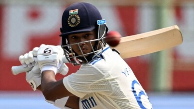 India's Yashasvi Jaiswal plays a shot during the first day of the second Test cricket match between India and England at the Y.S. Rajasekhara Reddy cricket stadium in Visakhapatnam (AFP) India's Yashasvi Jaiswal plays a shot during the first day of the second Test cricket match between India and England at the Y.S. Rajasekhara Reddy cricket stadium in Visakhapatnam (AFP)
