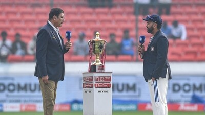Ravi Shastri and Rohit Sharma during toss. (AFP)