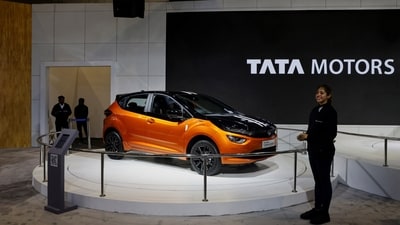 Tata Motors Q3 results: Tata Motors' Altroz Racer is seen on display at Bharat Mobility Global Expo organised by India's commerce ministry at Pragati Maidan in New Delhi. (Reuters)