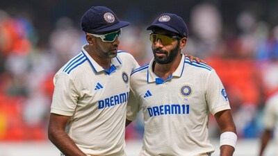Hyderabad: India's Ravichandran Ashwin and Jasprit Bumrah during the third day of first test match between India and England (PTI) Hyderabad: India's Ravichandran Ashwin and Jasprit Bumrah during the third day of first test match between India and England (PTI)