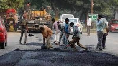 Panchkula mayor Kulbhushan Goyal has issued orders to blacklist a company undertaking road repairs for using inferior quality materials. (HT File Photo)