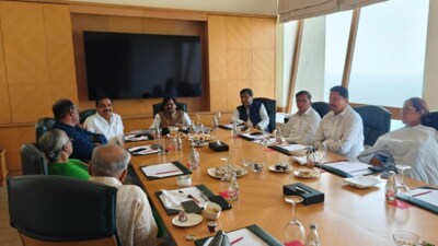 Prakash Ambedkar at the meeting. (ANI)