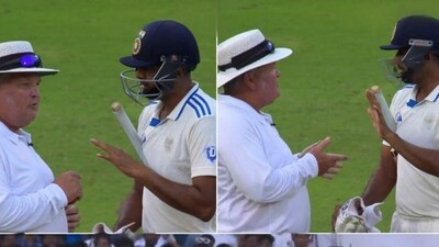 Ashwin has an animated chat with umpire Ashwin has an animated chat with umpire