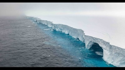 Sea ice reached a new low last year – the fourth new low here in seven years. The continent of ice is crumbling at its edges. One of these chunks is A23a (see aerial view above). The world’s largest iceberg – about four times the size of Delhi – is currently drifting and melting into the Southern Ocean. (Courtesy Ian Strachan / Eyos Expedition) Sea ice reached a new low last year – the fourth new low here in seven years. The continent of ice is crumbling at its edges. One of these chunks is A23a (see aerial view above). The world’s largest iceberg – about four times the size of Delhi – is currently drifting and melting into the Southern Ocean. (Courtesy Ian Strachan / Eyos Expedition)