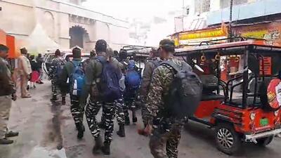 Security outside the Gyanvapi complex. (ANI)