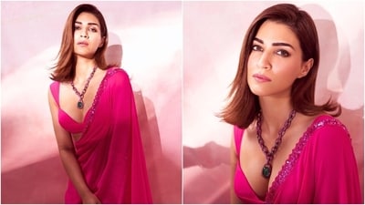 Kriti Sanon is currently busy with the promotions of her upcoming film Teri Baaton Mein Aisa Uljha Jiya with Shahid Kapoor. The actor's sartorial choices for the film's promotional events have become the talk of the town. Most recently, Kriti chose a hot pink saree for one of the affairs. If you love the look, scroll down to find out its price. (Instagram) Kriti Sanon is currently busy with the promotions of her upcoming film Teri Baaton Mein Aisa Uljha Jiya with Shahid Kapoor. The actor's sartorial choices for the film's promotional events have become the talk of the town. Most recently, Kriti chose a hot pink saree for one of the affairs. If you love the look, scroll down to find out its price. (Instagram)