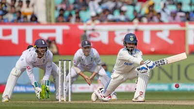 Debutant Rajat Patidar was mighty impressive playing his first Test. He scored 32 and executed the reverse sweep which could stand out as the shot of the day. (ANI) Debutant Rajat Patidar was mighty impressive playing his first Test. He scored 32 and executed the reverse sweep which could stand out as the shot of the day. (ANI)