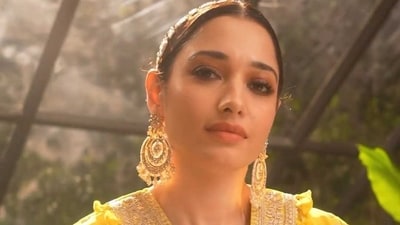 Take style cues from actor Tamannaah Bhatia and don a yellow-hued silk kaftan dress for a haldi (Photo: Instagram)
