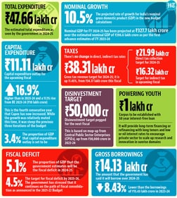 In her sixth straight budget, Nirmala Sitharaman allocated ₹86,000 crore for the make-work MNREGS programme for 2024-25. (HT graphics) In her sixth straight budget, Nirmala Sitharaman allocated ₹86,000 crore for the make-work MNREGS programme for 2024-25. (HT graphics)