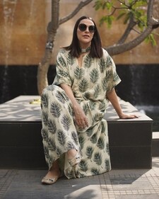 Take inspo from actor Neha Dhupia and stack up your wardrobe with mood-lifting printed kaftans that will instantly turn heads (Photo: Instagram)