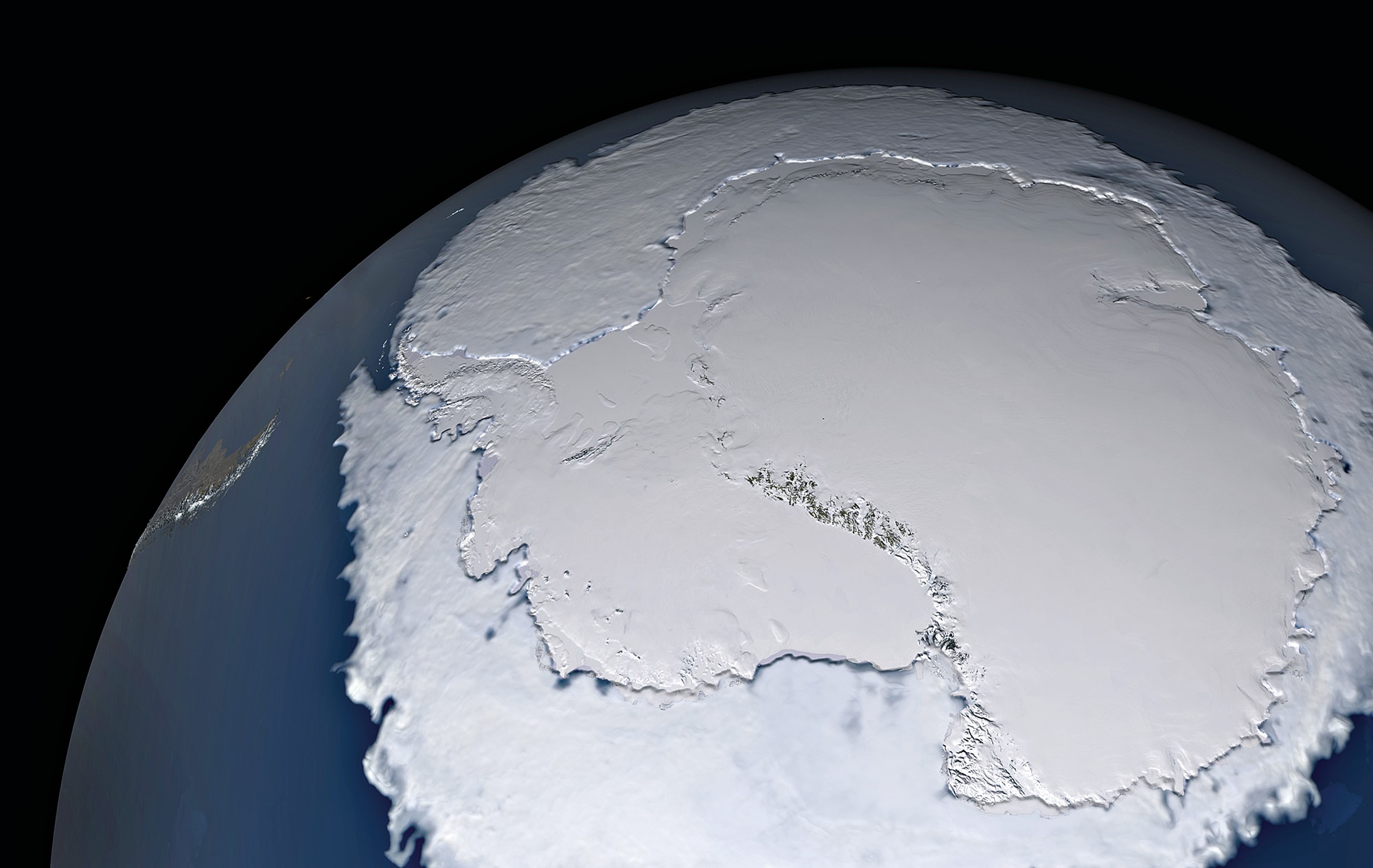 Antarctica in winter; September 2023. (NASA / Scientific Visualization Studio) Antarctica in winter; September 2023. (NASA / Scientific Visualization Studio)