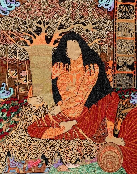 Artist Seema Kohli's painting is displayed as part of this exhibition. Curated by Sushma K Bahl and Meghna Vyas Arora, this show has more than 100 works of 55 female artists from across India. Artist Seema Kohli's painting is displayed as part of this exhibition. Curated by Sushma K Bahl and Meghna Vyas Arora, this show has more than 100 works of 55 female artists from across India.