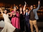 (L-R) Kiran Rao, Reena Dutta, Ira Khan, Azad Rao Khan and Aamir Khan pose for the camera. (L-R) Kiran Rao, Reena Dutta, Ira Khan, Azad Rao Khan and Aamir Khan pose for the camera.