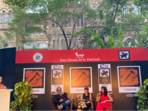 Shantanu Ray Chaudhri, Michaela Talwar and Aditi Mediratta ( seated l to r) at the David Sassoon Library Garden