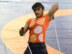 Vinesh Phogat during a practice session.