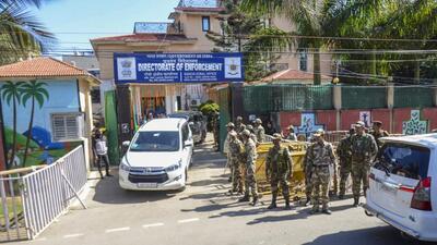 A team of ED officers leaves for Birsa Munda Central Jail to take custody of former Jharkhand CM Hemant Soren. (PTI)
