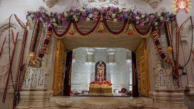 A glimpse of Ram Lalla idol at Ram Janmabhoomi Temple in Ayodhya (ANI) A glimpse of Ram Lalla idol at Ram Janmabhoomi Temple in Ayodhya (ANI)