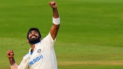India's Jasprit Bumrah celebrates the wicket of England's batter Tom Hartley during the second day of the second Test (PTI) India's Jasprit Bumrah celebrates the wicket of England's batter Tom Hartley during the second day of the second Test (PTI)