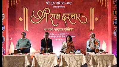 Panellists at Ram Darbar symposium in Lucknow (HT Photo) Panellists at Ram Darbar symposium in Lucknow (HT Photo)