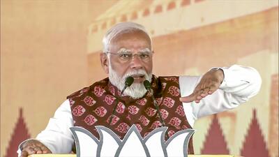 Prime Minister Narendra Modi addresses a public meeting in Odisha’s Sambalpur on Saturday. (ANI) Prime Minister Narendra Modi addresses a public meeting in Odisha’s Sambalpur on Saturday. (ANI)