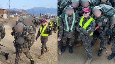 J-Hope Charms Fans with Radiant Smile in Military Service (Via X) J-Hope Charms Fans with Radiant Smile in Military Service (Via X)