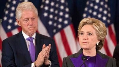 Former President Bill Clinton applauds as his wife, Democratic presidential candidate Hillary Clinton speaks in New York, Wednesday, Nov. 9, 2016, where she conceded her defeat to Republican Donald Trump after the hard-fought presidential election. President Trump and his allies are harking back to his own transition four years ago to make a false argument that his own presidency was denied a fair chance for a clean launch. Press secretary Kayleigh McEnany laid out the case from the White House podium last week and the same idea has been floated by Trump's personal lawyer and his former director of national intelligence. The day after her defeat in 2016, Hillary Clinton conceded. (AP Photo/Matt Rourke) (AP) Former President Bill Clinton applauds as his wife, Democratic presidential candidate Hillary Clinton speaks in New York, Wednesday, Nov. 9, 2016, where she conceded her defeat to Republican Donald Trump after the hard-fought presidential election. President Trump and his allies are harking back to his own transition four years ago to make a false argument that his own presidency was denied a fair chance for a clean launch. Press secretary Kayleigh McEnany laid out the case from the White House podium last week and the same idea has been floated by Trump's personal lawyer and his former director of national intelligence. The day after her defeat in 2016, Hillary Clinton conceded. (AP Photo/Matt Rourke) (AP)
