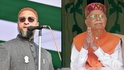 Asaduddin Owaisi and LK Advani (File) Asaduddin Owaisi and LK Advani (File)