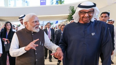 Prime Minister Narendra Modi with UAE President Mohammed bin Zayed Al Nahyan Prime Minister Narendra Modi with UAE President Mohammed bin Zayed Al Nahyan