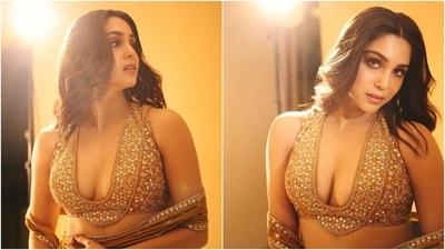 Meanwhile, Sharvari often shares snippets from her shoots and daily life on Instagram. The actor's most recent photoshoot featured her in an ethnic ensemble. She wore a heavily embroidered pre-draped mustard saree for the pictures. The ensemble is from the shelves of the clothing label Reeti Arneja. (Instagram) Meanwhile, Sharvari often shares snippets from her shoots and daily life on Instagram. The actor's most recent photoshoot featured her in an ethnic ensemble. She wore a heavily embroidered pre-draped mustard saree for the pictures. The ensemble is from the shelves of the clothing label Reeti Arneja. (Instagram)