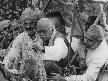 During LK Advani's rath yatra in the national capital, he was accompanied by Narendra Modi, who was then serving as the Gujarat BJP's general secretary. (HT Photo) During LK Advani's rath yatra in the national capital, he was accompanied by Narendra Modi, who was then serving as the Gujarat BJP's general secretary. (HT Photo)