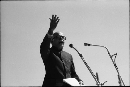 In February 1986, LK Advani speaks at a rally. He assumed the presidency of the BJP that year, serving until 1991, securing a second term from 1993 to 1998, and a third term in 2004-2005. Credited with revitalising a party that won only two seats in the 1984 general elections, Advani played a key role in garnering support for the Ram Janmabhoomi movement. (Santosh Kumar Gupta/HT Archive) In February 1986, LK Advani speaks at a rally. He assumed the presidency of the BJP that year, serving until 1991, securing a second term from 1993 to 1998, and a third term in 2004-2005. Credited with revitalising a party that won only two seats in the 1984 general elections, Advani played a key role in garnering support for the Ram Janmabhoomi movement. (Santosh Kumar Gupta/HT Archive)