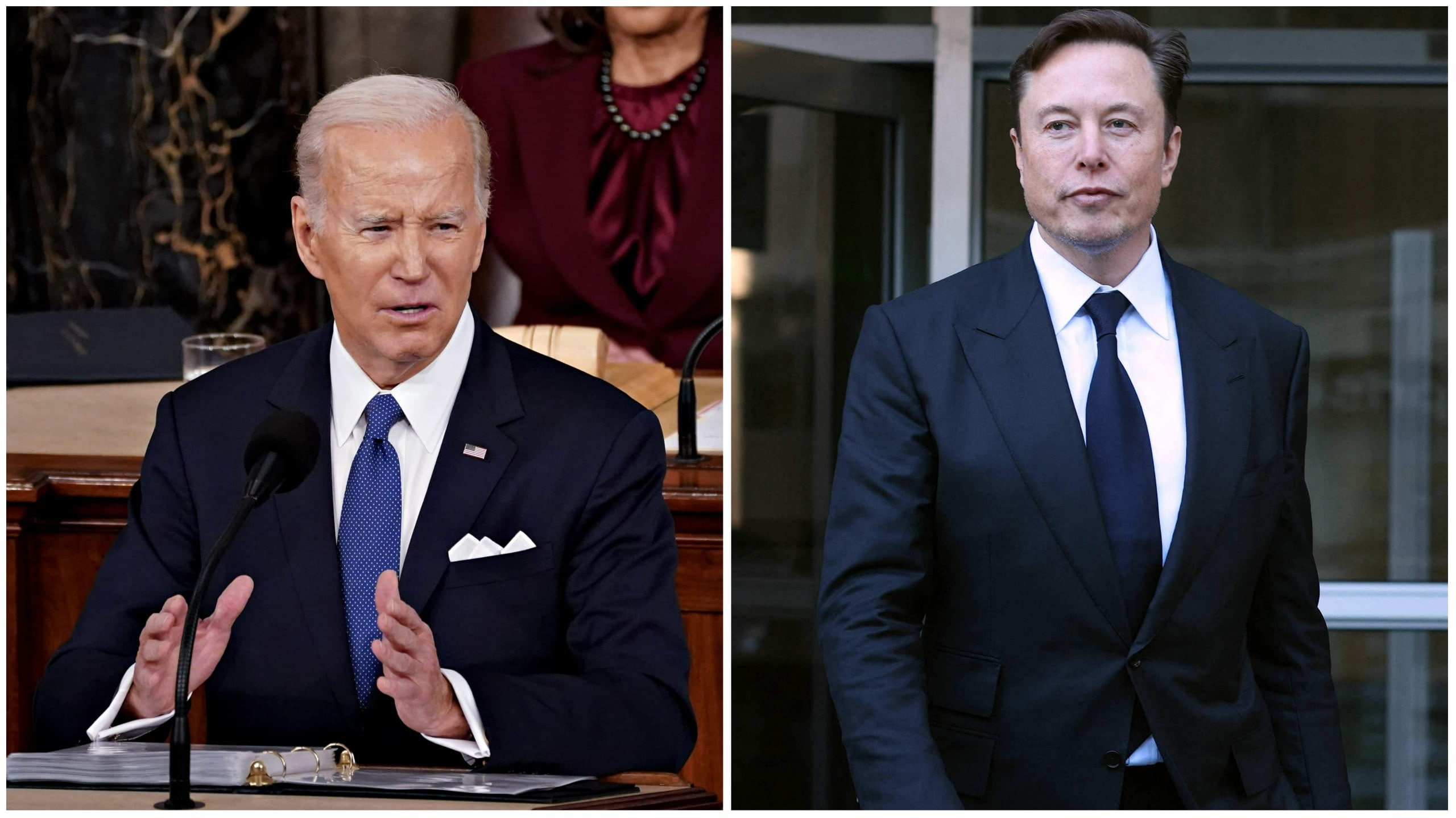 US President Joe Biden and Tesla CEO Elon Musk (AP ) US President Joe Biden and Tesla CEO Elon Musk (AP )