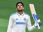 India's Shubman Gill celebrates after scoring a century. India's Shubman Gill celebrates after scoring a century.