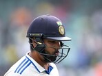 India's captain Rohit Sharma gestures as he walks back to the pavilion after his dismissal during Day 3. India's captain Rohit Sharma gestures as he walks back to the pavilion after his dismissal during Day 3.