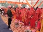 Authorities reported that approximately 568 couples participated in the event. However, investigations revealed that several individuals were paid. (Screengrab)