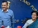Delhi chief minister Arvind Kejriwal, along with education minister Atishi. (Sanchit Khanna/ Hindustan Times) Delhi chief minister Arvind Kejriwal, along with education minister Atishi. (Sanchit Khanna/ Hindustan Times)