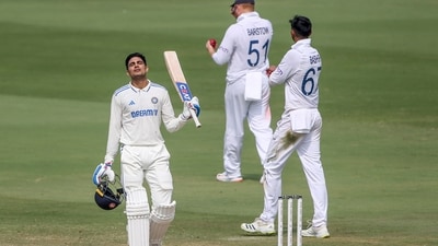 India’s Shubman Gill celebrates his century on Day 3 of 2nd Test match. (ANI ) India’s Shubman Gill celebrates his century on Day 3 of 2nd Test match. (ANI )
