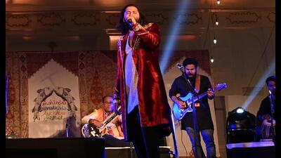 Askari Naqvi presenting ghazals of Meer Taqi Meer during the Meeriyat performance at Sanatkada Festival in Lucknow