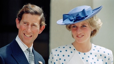 FILE - Britain's Prince Charles with his wife Princess Diana in front of Lodge Canberra, Australia, Nov. 7, 1985. King Charles III will hope to keep a lid on those tensions when his royally blended family joins as many as 2,800 guests for the new king’s coronation on May 6 at Westminster Abbey. All except Meghan, the Duchess of Sussex, who won’t be attending. (AP) FILE - Britain's Prince Charles with his wife Princess Diana in front of Lodge Canberra, Australia, Nov. 7, 1985. King Charles III will hope to keep a lid on those tensions when his royally blended family joins as many as 2,800 guests for the new king’s coronation on May 6 at Westminster Abbey. All except Meghan, the Duchess of Sussex, who won’t be attending. (AP)