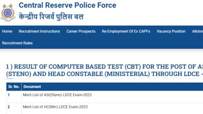 CRPF HCM Final Exams 2023: Results out on official website. CRPF HCM Final Exams 2023: Results out on official website.