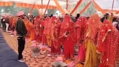 Authorities reported that approximately 568 couples participated in the event. However, investigations revealed that several individuals were paid. (Screengrab)