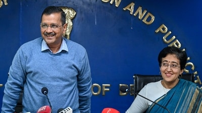 Delhi chief minister Arvind Kejriwal, along with education minister Atishi. (Sanchit Khanna/ Hindustan Times) Delhi chief minister Arvind Kejriwal, along with education minister Atishi. (Sanchit Khanna/ Hindustan Times)